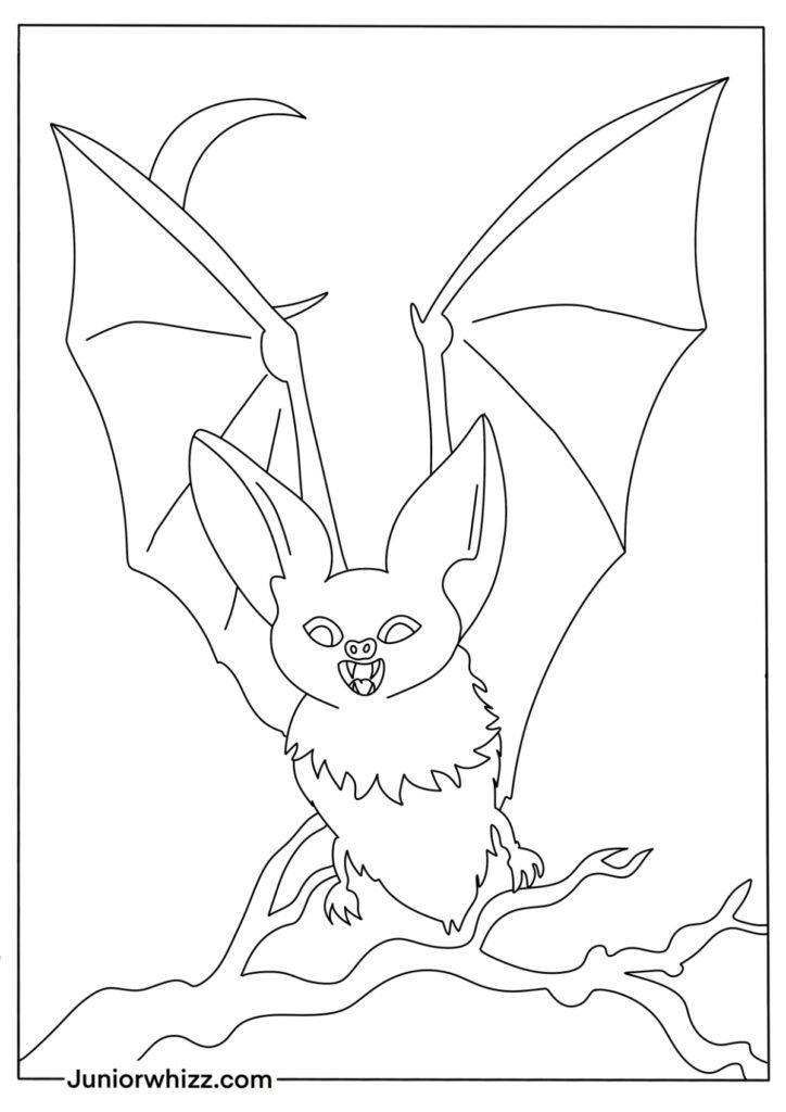 Bat Coloring Page for Kids