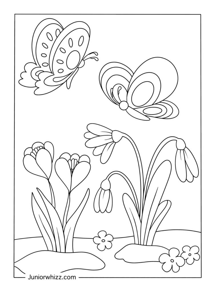 Butterfly and Flower Illustration