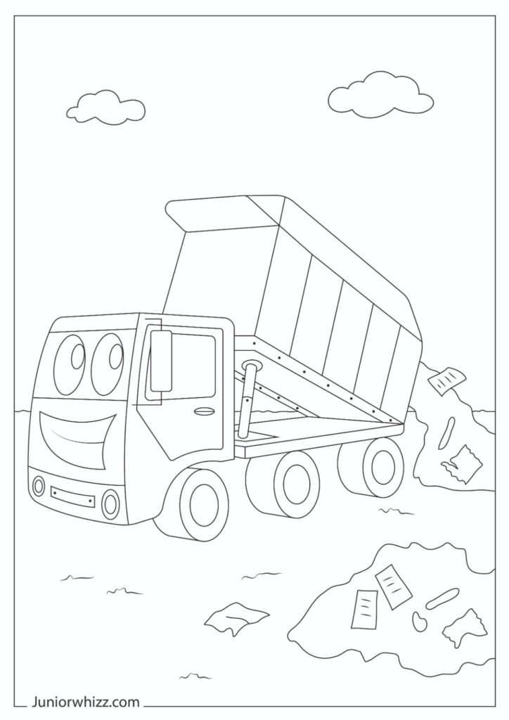 Cartoon Garbage Truck Illustration