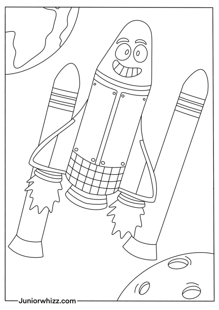 15 Rocketship Coloring Pages For Kids (Printable PDFs)