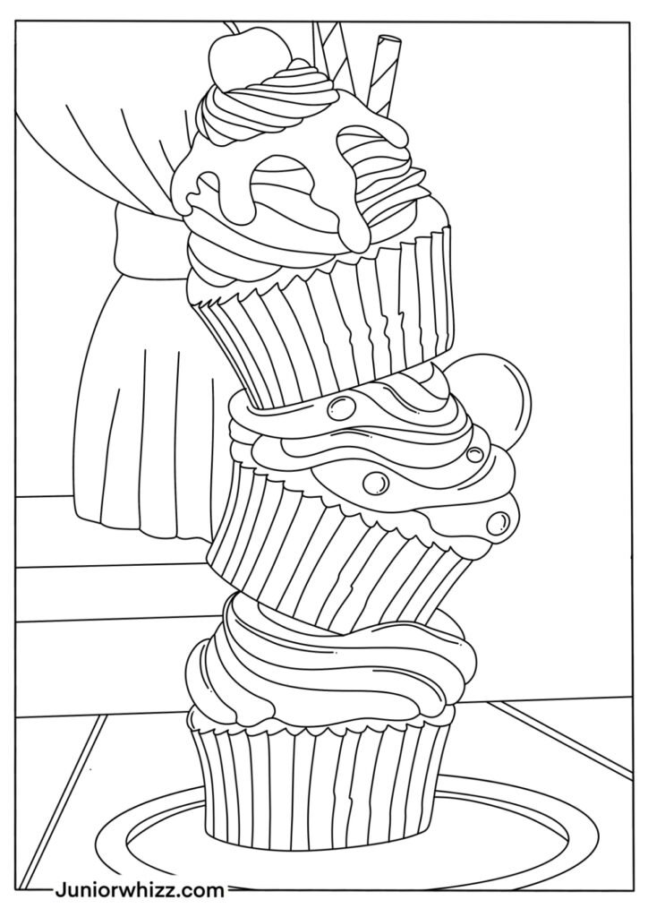 Cupcake Tower Drawing