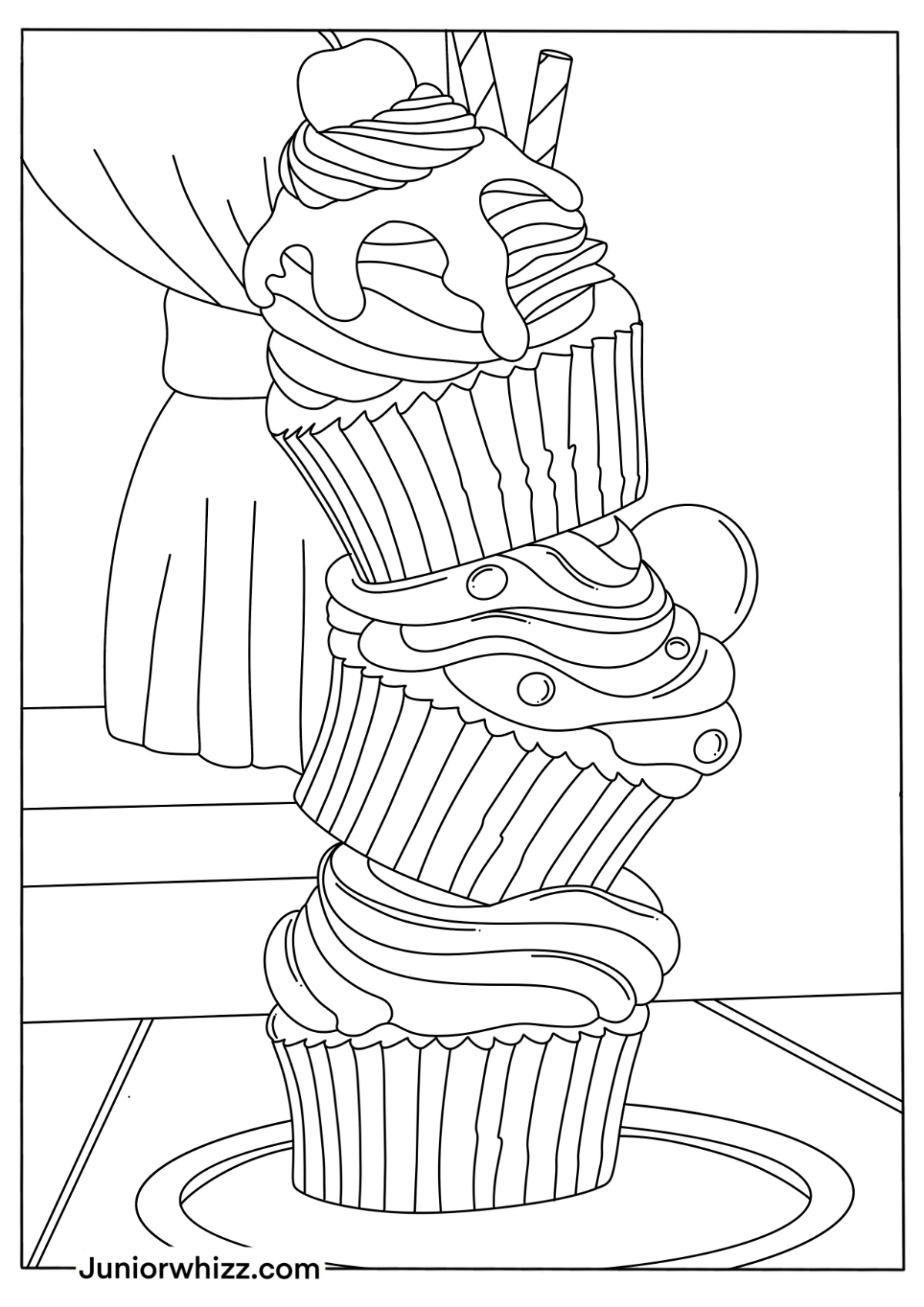 Cupcake Coloring Pages with Book (Printable PDFs 2022)