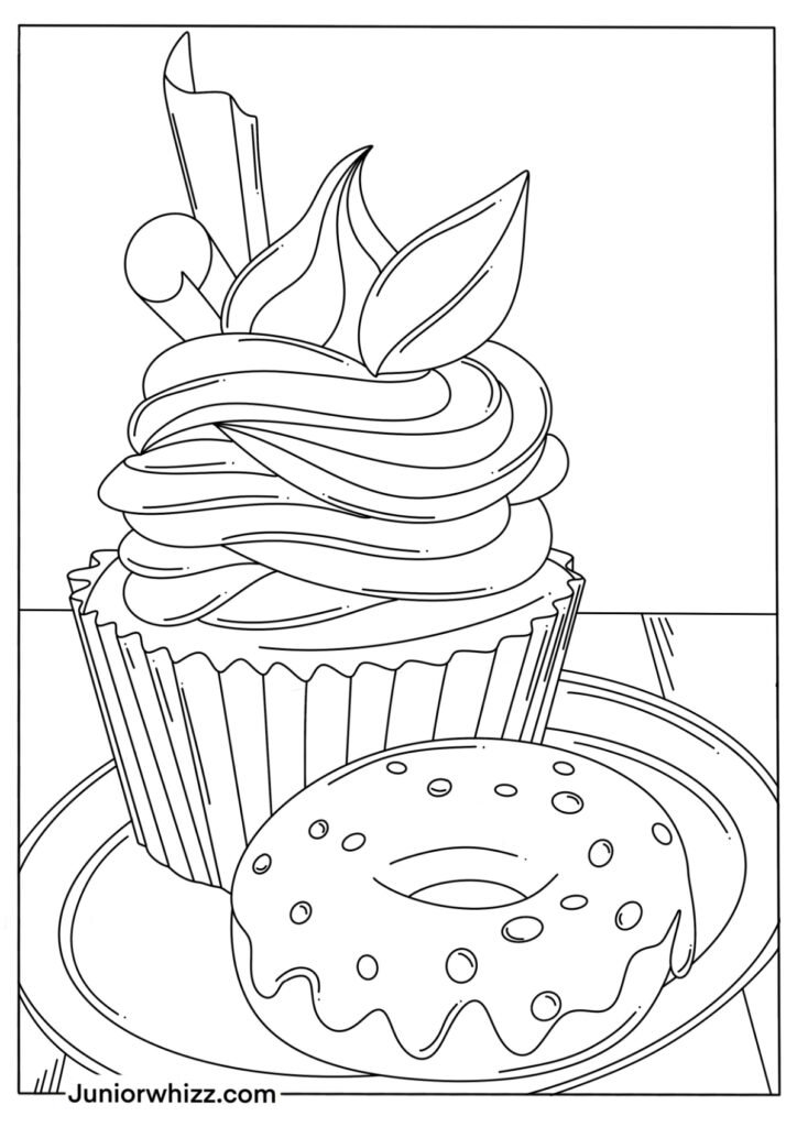 Cupcake and Donut Drawing