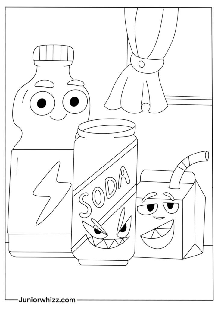 Cute Beverage Cartoon Drawing