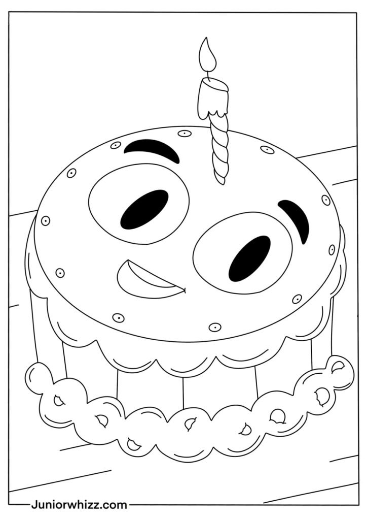 Cute Birthday Cake Illustration