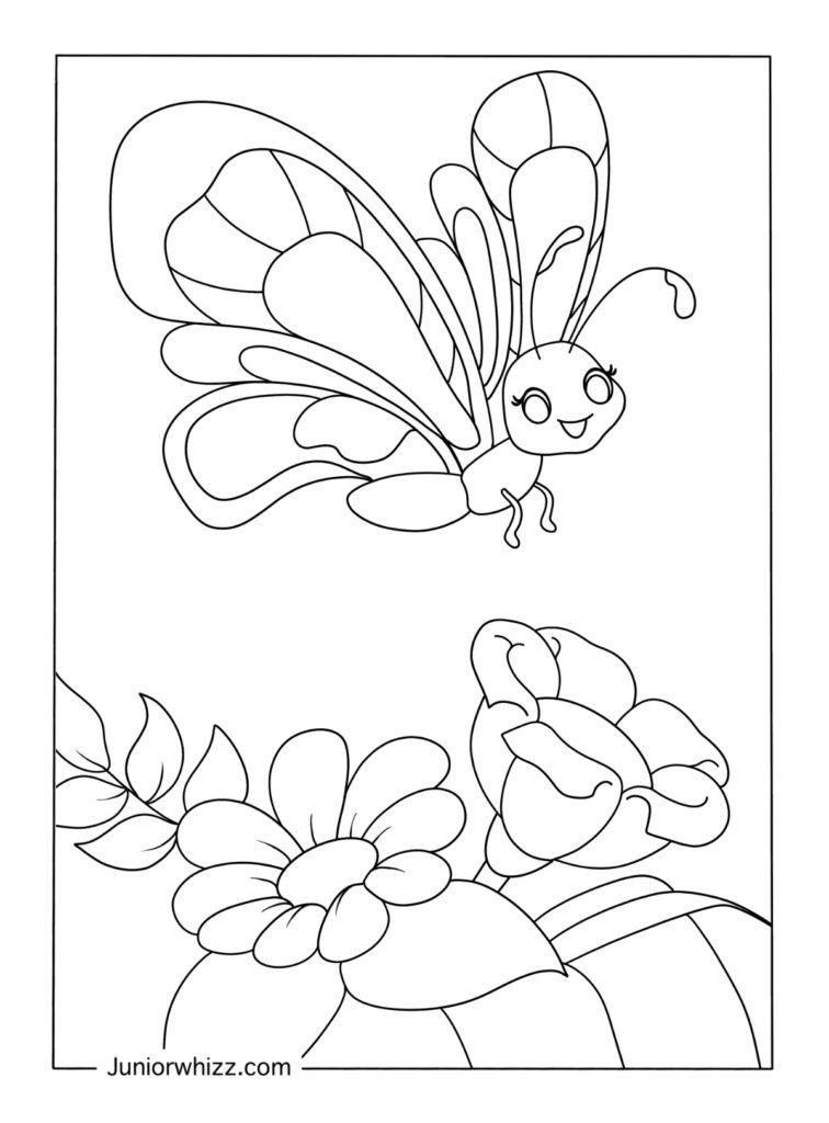 Cute Butterfly Coloring Page