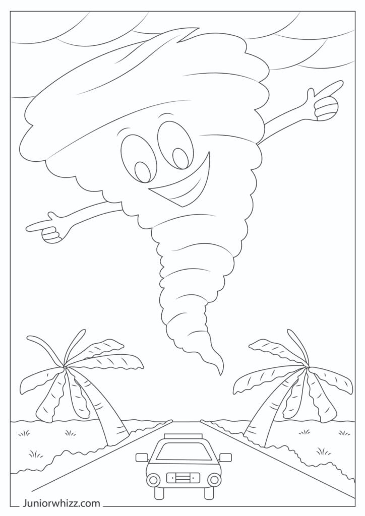 Cute Tornado Cartoon for Kids
