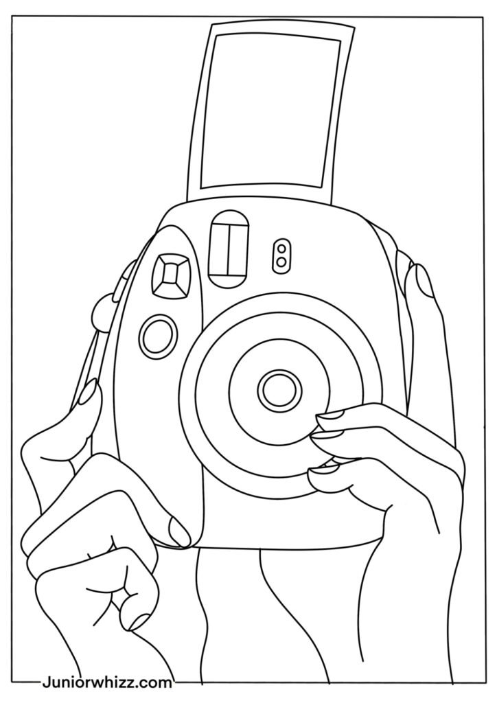 Detailed Camera Coloring Page