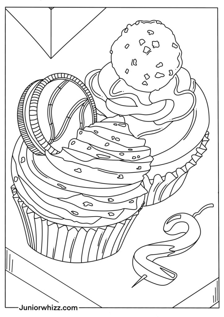 Detailed Cupcakes Illustration