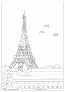 Eiffel Tower Coloring Pages for Kids (12 Printable PDFs)