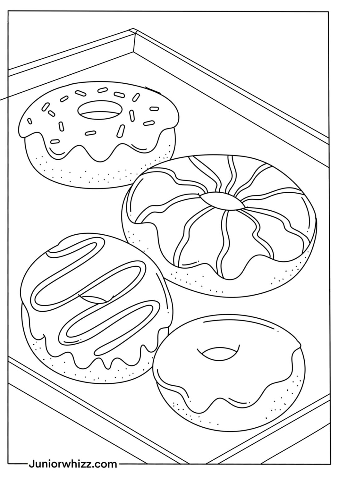 Donut Coloring Pages with Book (16 Printable PDFs)