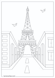 Eiffel Tower Coloring Pages for Kids (12 Printable PDFs)