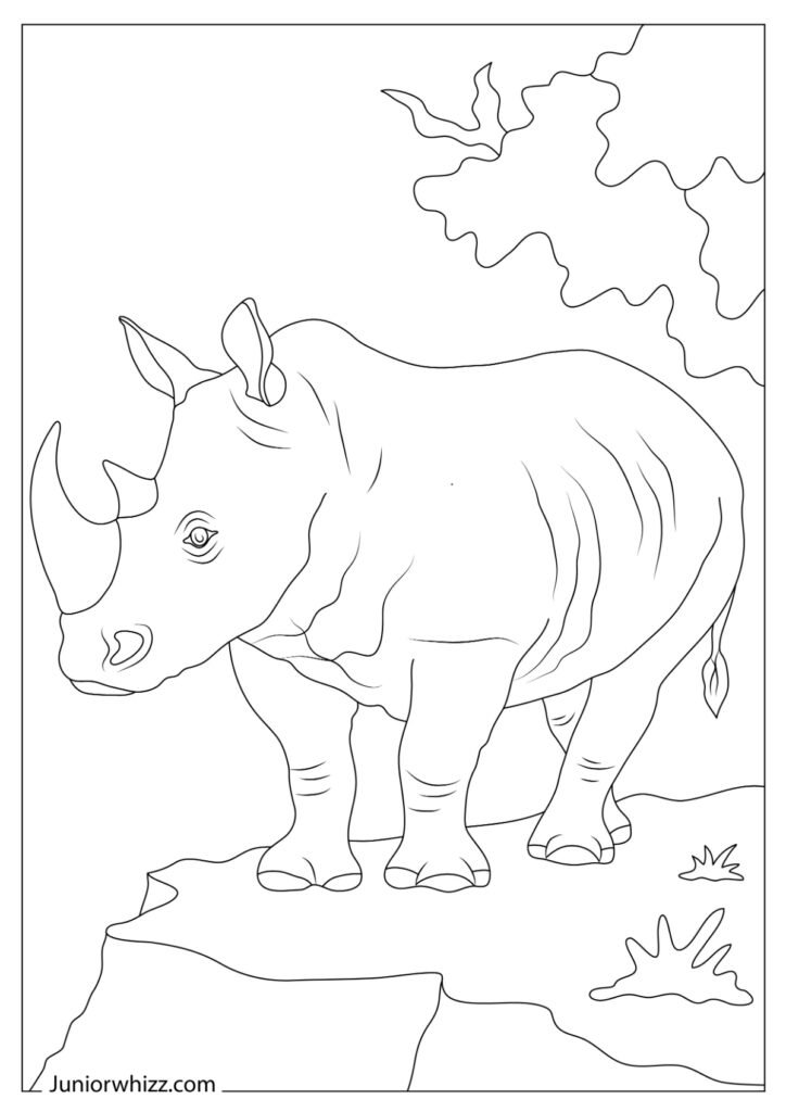 Easy Rhino Coloring Page