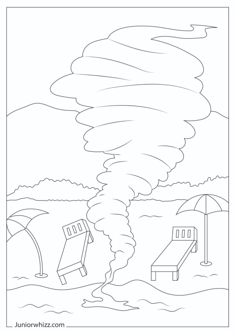 Tornado Coloring Pages with Book (10 Printable PDFs)