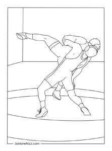 Wrestling Coloring Pages with Book (9 Printable PDFs)