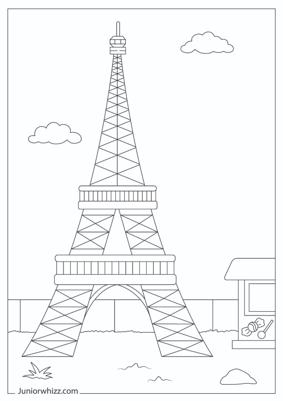 Eiffel Tower Coloring Pages for Kids (12 Printable PDFs)