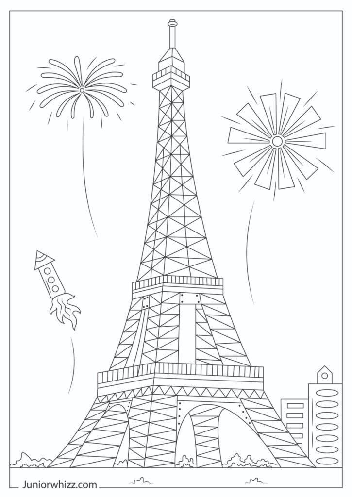 Eiffel Tower and Fireworks