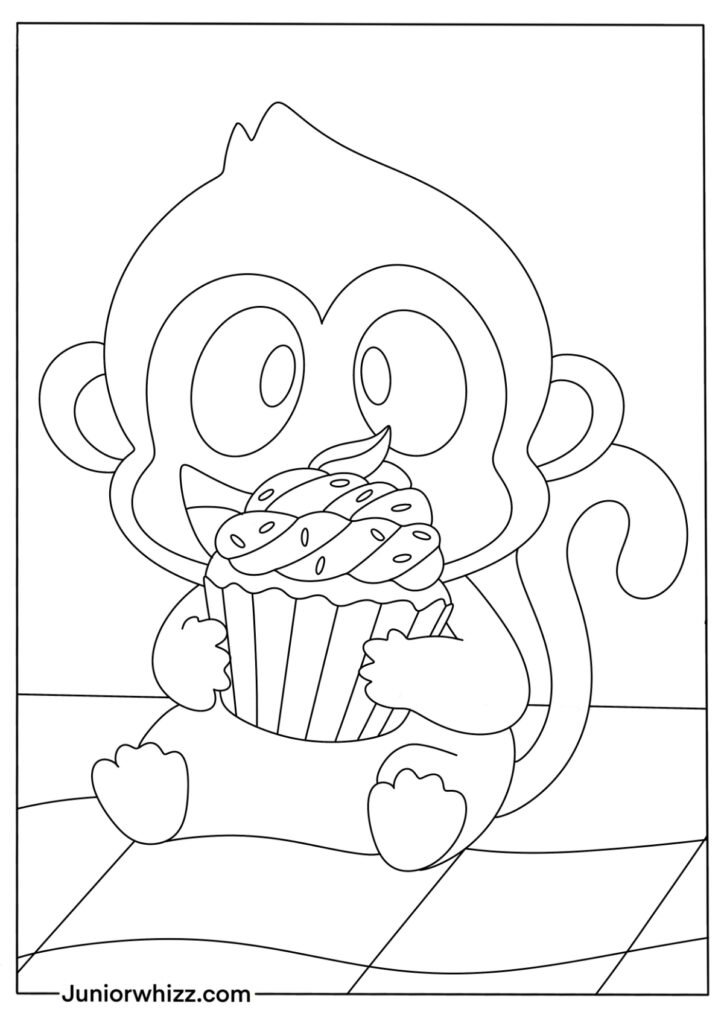 Monkey Eating Cupcake