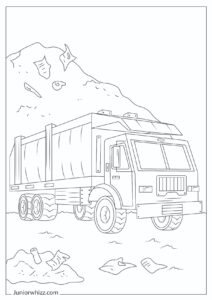 Garbage Truck Coloring Pages for Kids (12 Printable PDFs)