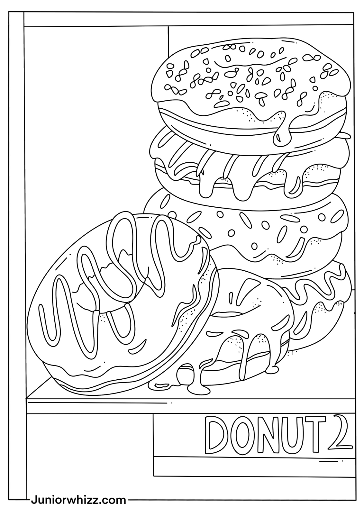 Donut Coloring Pages with Book (16 Printable PDFs)