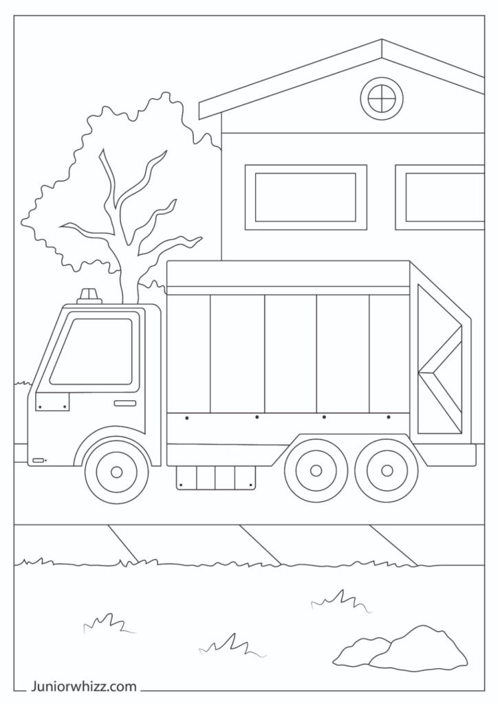 Preschool Garbage Truck Drawing