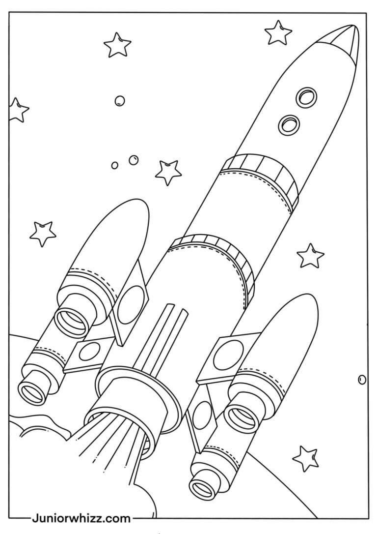 Realistic Rocketship Coloring Page