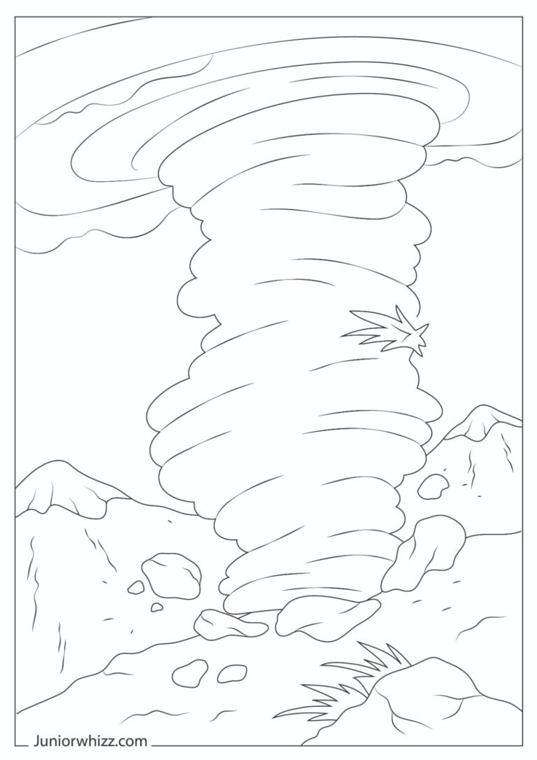 Tornado Coloring Pages with Book (10 Printable PDFs)