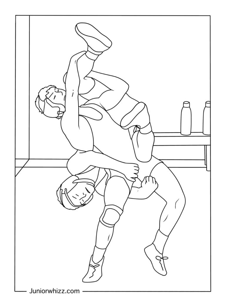 Realistic WWE Wrestling Coloring Page