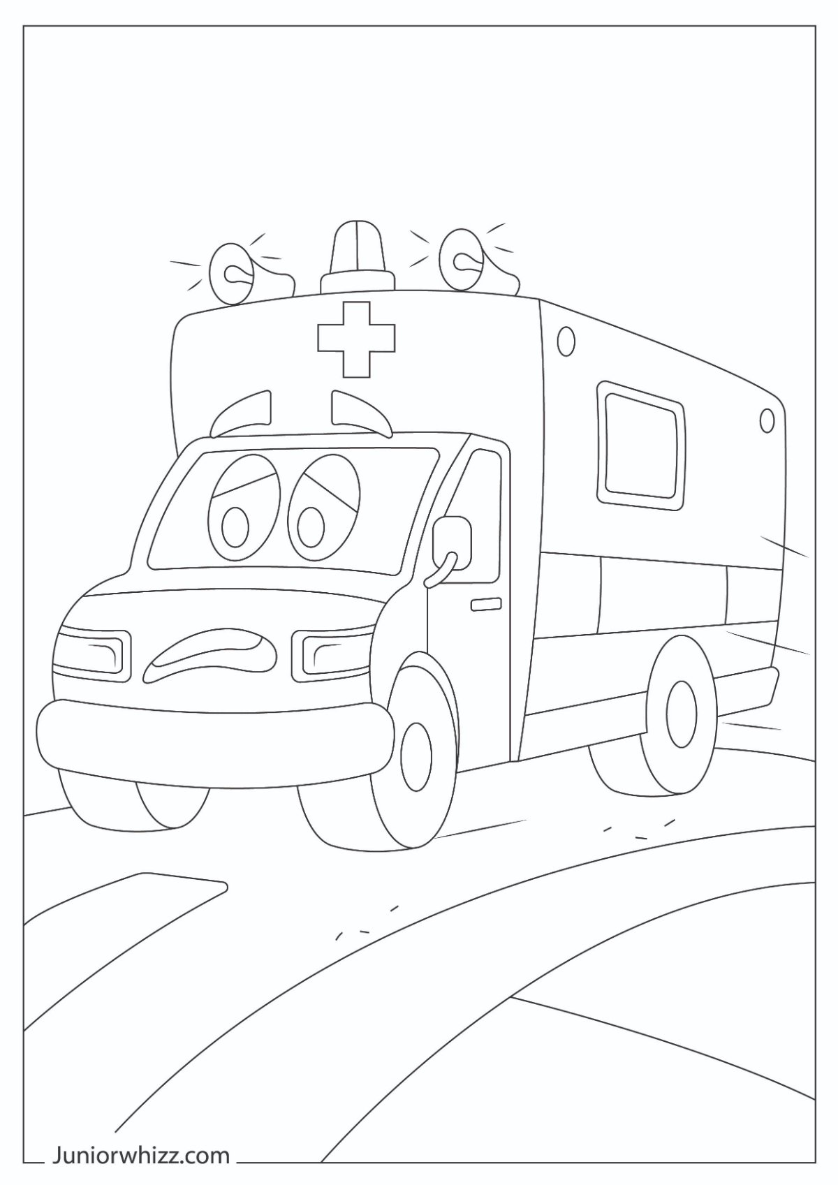 Ambulance Coloring Pages for Kids (12 Free Printable PDFs)