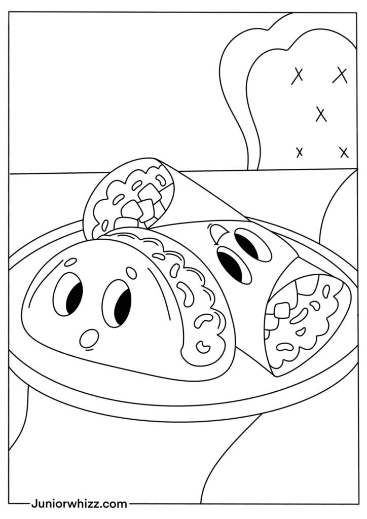 Simple Cute Food Coloring Page