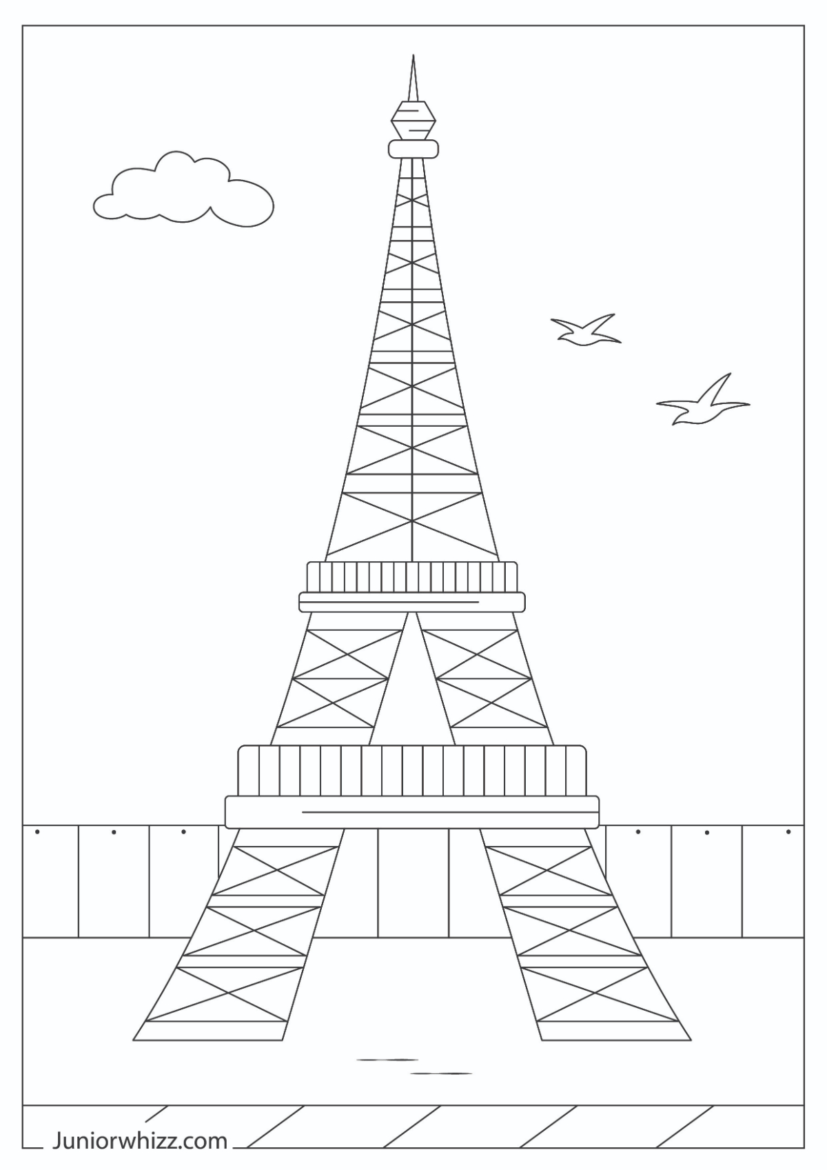 Eiffel Tower Coloring Pages for Kids (12 Printable PDFs)