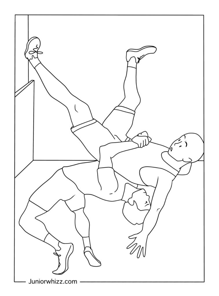 Simple Wrestling Drawing for Kids