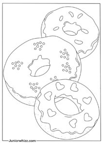 Donut Coloring Pages with Book (16 Printable PDFs)