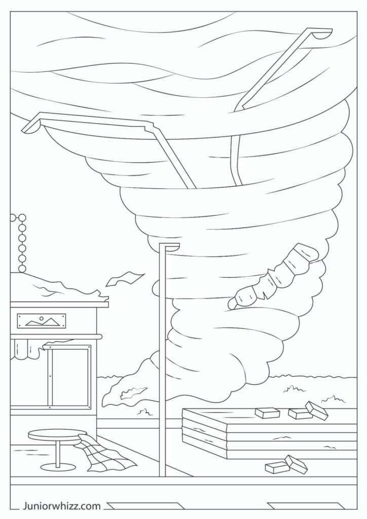 Thunderstorm Tornado Coloring Page