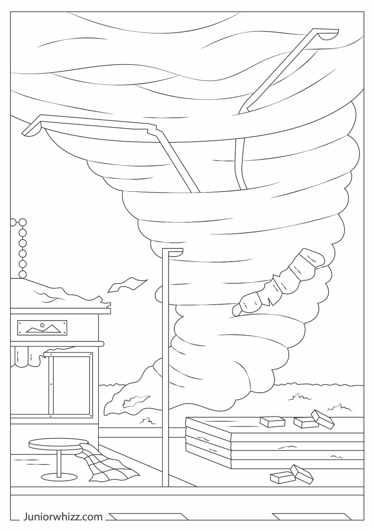 Tornado Coloring Pages with Book (10 Printable PDFs)