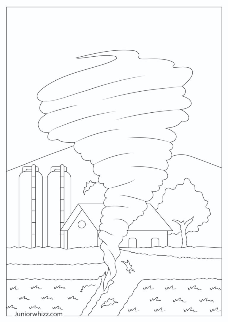 Tornado Coloring Pages with Book (10 Printable PDFs)